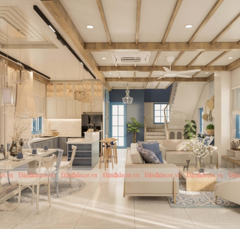 THIẾT KẾ NỘI THẤT PHÒNG BẾP VILLA ĐỊA TRUNG HẢI TẠI