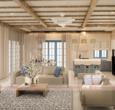 THIẾT KẾ NỘI THẤT PHÒNG KHÁCH ĐỊA TRUNG HẢI TẠI