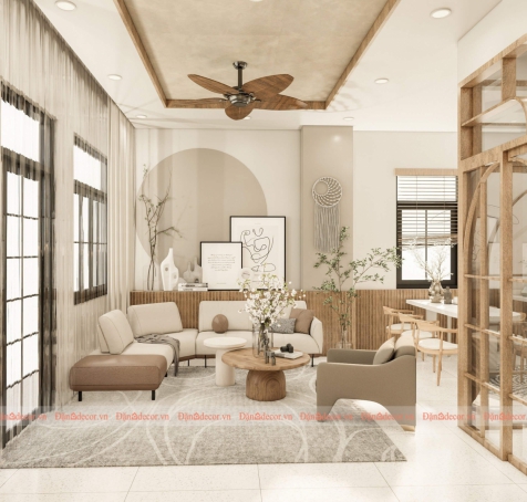 THIẾT KẾ PHÒNG KHÁCH MỞ ORGANIC